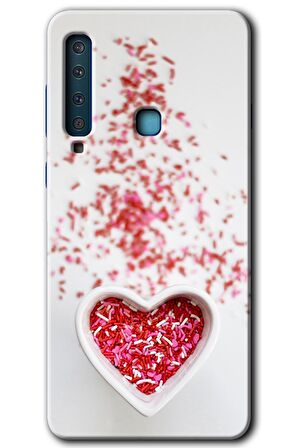 Galaxy A9 2018 Kılıf HD Desen Baskılı Arka Kapak - Kalpli Şekerleme 
