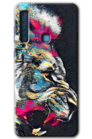 Galaxy A9 2018 Kılıf HD Desen Baskılı Arka Kapak - Colorfull Aslan 