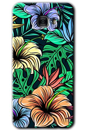 Galaxy C7 Kılıf HD Desen Baskılı Arka Kapak - Hibiscus Flowers 