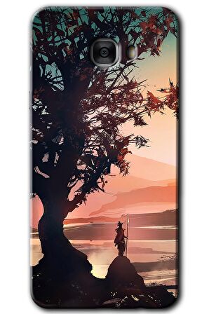 Galaxy C7 Kılıf HD Desen Baskılı Arka Kapak - Yalnız Savaşcı 