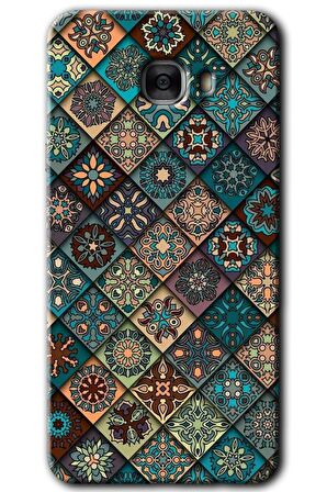 Galaxy C7 Kılıf HD Desen Baskılı Arka Kapak - Mandala Desen 