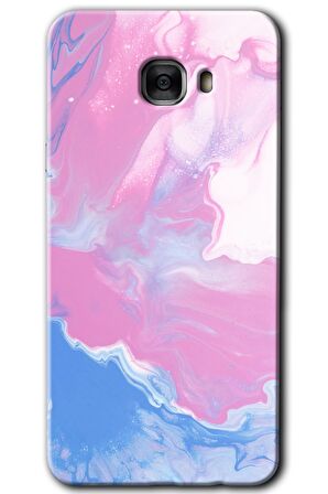 Galaxy C7 Kılıf HD Desen Baskılı Arka Kapak - Liquid Lekeler Art 