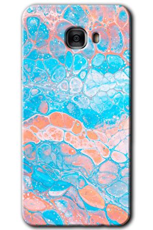 Galaxy C7 Kılıf HD Desen Baskılı Arka Kapak - Bubbles 1 