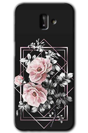 Galaxy J8 Kılıf HD Desen Baskılı Arka Kapak - Retro Çiçek 1 