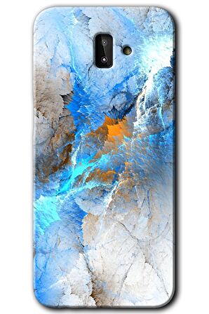 Galaxy J8 Kılıf HD Desen Baskılı Arka Kapak - Mavi Buzul 