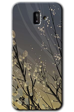 Galaxy J8 Kılıf HD Desen Baskılı Arka Kapak - Branches Flowers 