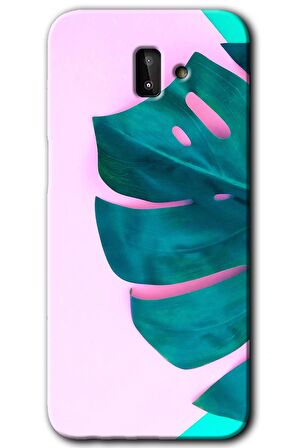 Galaxy J8 Kılıf HD Desen Baskılı Arka Kapak - 3D Yaprak 