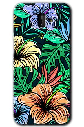 Galaxy J8 Kılıf HD Desen Baskılı Arka Kapak - Hibiscus Flowers 