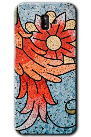 Galaxy J8 Kılıf HD Desen Baskılı Arka Kapak - Mozaik Çiçek 