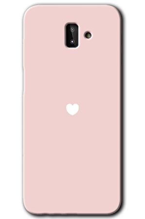 Galaxy J8 Kılıf HD Desen Baskılı Arka Kapak - Sade Kalp 