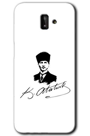 Galaxy J8 Kılıf HD Desen Baskılı Arka Kapak - Kemal Atatürk İmza 