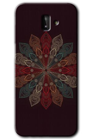 Galaxy J8 Kılıf HD Desen Baskılı Arka Kapak - Mandala Flower Wal 