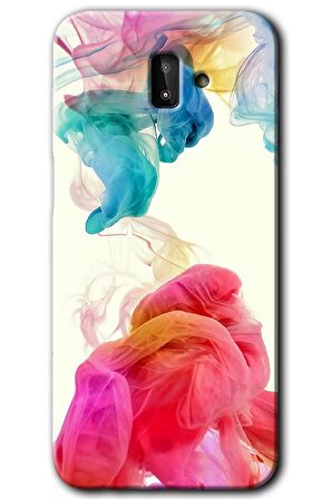 Galaxy J8 Kılıf HD Desen Baskılı Arka Kapak - Gökkuşağı Color 