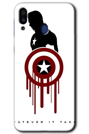Galaxy M10 Kılıf HD Desen Baskılı Arka Kapak - Captain Amerika 