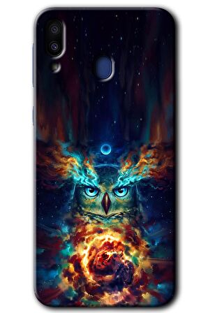 Galaxy M10 Kılıf HD Desen Baskılı Arka Kapak - Ballı Baykuş 