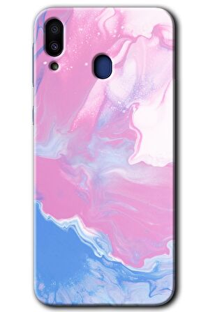 Galaxy M10 Kılıf HD Desen Baskılı Arka Kapak - Liquid Lekeler Art 