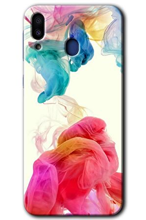 Galaxy M10 Kılıf HD Desen Baskılı Arka Kapak - Gökkuşağı Color 