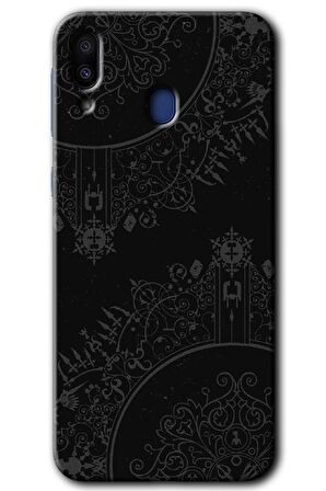 Galaxy M10s Kılıf HD Desen Baskılı Arka Kapak - Siyah Mandala 