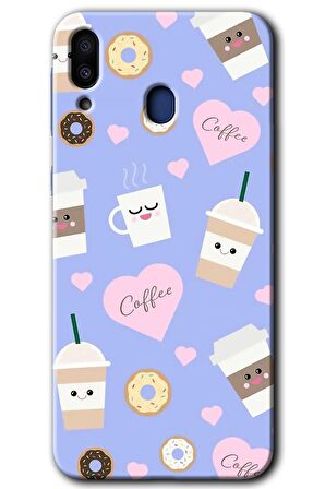 Galaxy M10s Kılıf HD Desen Baskılı Arka Kapak - Coffee Cake 