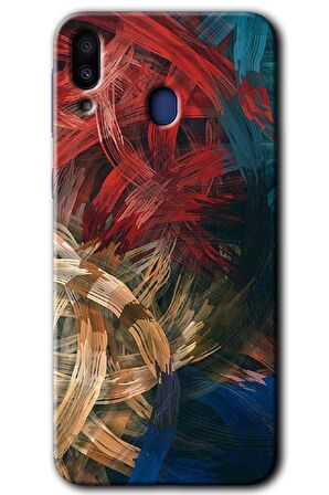 Galaxy M10s Kılıf HD Desen Baskılı Arka Kapak - Karma Boyalar 