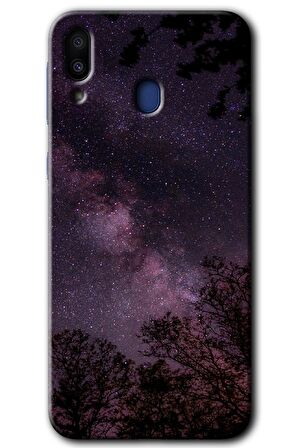 Galaxy M20 Kılıf HD Desen Baskılı Arka Kapak - Gece Galaksi 
