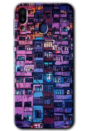 Galaxy M20 Kılıf HD Desen Baskılı Arka Kapak - Şehir Görünümü 