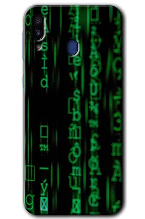 Galaxy M20 Kılıf HD Desen Baskılı Arka Kapak - Matrix 