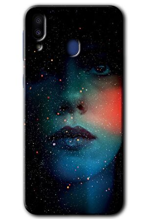 Galaxy M20 Kılıf HD Desen Baskılı Arka Kapak - Karanlık Kadın 
