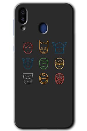 Galaxy M20 Kılıf HD Desen Baskılı Arka Kapak - Avengers Minimalism 