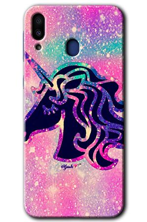 Galaxy M20 Kılıf HD Desen Baskılı Arka Kapak - Unicorn Kristal 