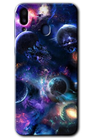 Galaxy M20 Kılıf HD Desen Baskılı Arka Kapak - Gezegen Karışımı 
