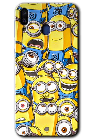 Galaxy M20 Kılıf HD Desen Baskılı Arka Kapak - Minion Ordusu 