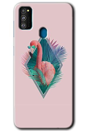 Galaxy M21 Kılıf HD Desen Baskılı Arka Kapak - Flamingo 