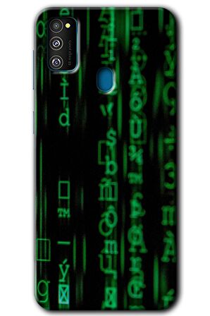 Galaxy M21 Kılıf HD Desen Baskılı Arka Kapak - Matrix 