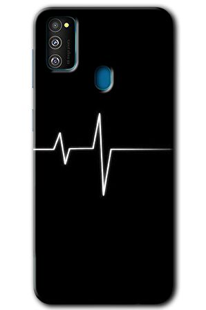 Galaxy M21 Kılıf HD Desen Baskılı Arka Kapak - Heart Rytm 