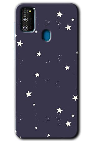 Galaxy M21 Kılıf HD Desen Baskılı Arka Kapak - Gökyüzü Yıldız 