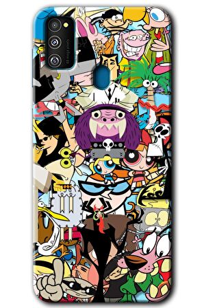 Galaxy M21 Kılıf HD Desen Baskılı Arka Kapak - Süper Çizgi Kahramanlar 