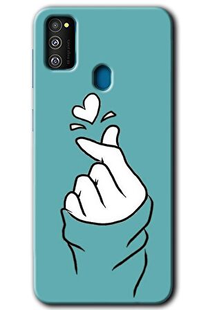 Galaxy M21 Kılıf HD Desen Baskılı Arka Kapak - Mutluluk 