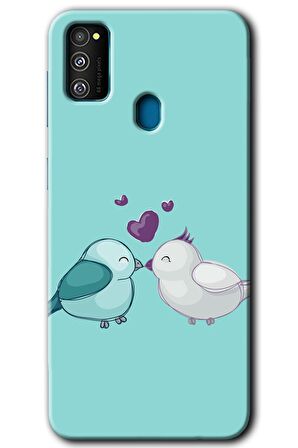 Galaxy M21 Kılıf HD Desen Baskılı Arka Kapak - Mutlu Kuşlar 