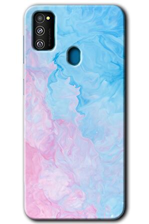 Galaxy M21 Kılıf HD Desen Baskılı Arka Kapak - Blue Art 