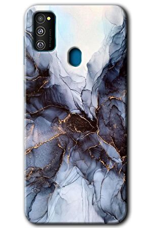 Galaxy M21 Kılıf HD Desen Baskılı Arka Kapak - Otantik Mermer 