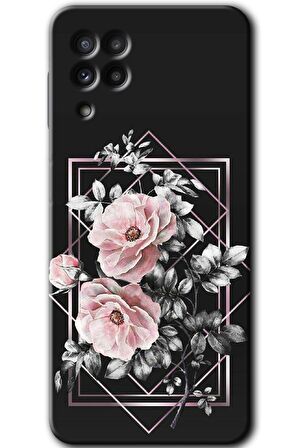 Galaxy M22 Kılıf HD Desen Baskılı Arka Kapak - Retro Çiçek 1 