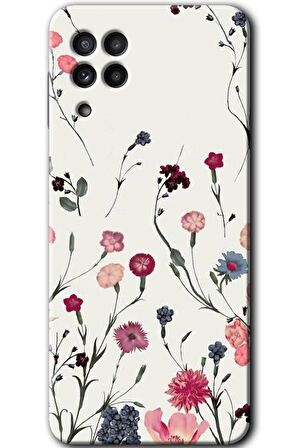 Galaxy M22 Kılıf HD Desen Baskılı Arka Kapak - Mat Çiçek 