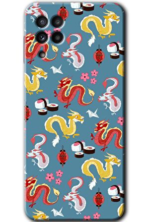 Galaxy M22 Kılıf HD Desen Baskılı Arka Kapak - Funky Dragon 