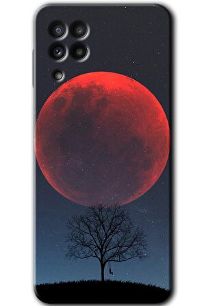 Galaxy M22 Kılıf HD Desen Baskılı Arka Kapak - Kanlı Ay 