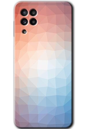 Galaxy M22 Kılıf HD Desen Baskılı Arka Kapak - Polygon Graident 3 