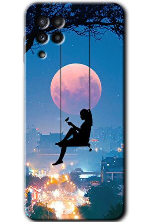 Galaxy M22 Kılıf HD Desen Baskılı Arka Kapak - Yalnız Kadın 