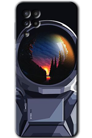Galaxy M22 Kılıf HD Desen Baskılı Arka Kapak - Astronot 