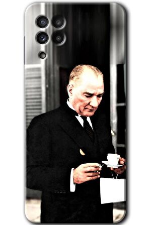Galaxy M22 Kılıf HD Desen Baskılı Arka Kapak - Atatürk Türk Kahvesi 