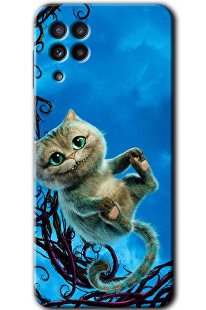 Galaxy M22 Kılıf HD Desen Baskılı Arka Kapak - Çılgın Kedi 